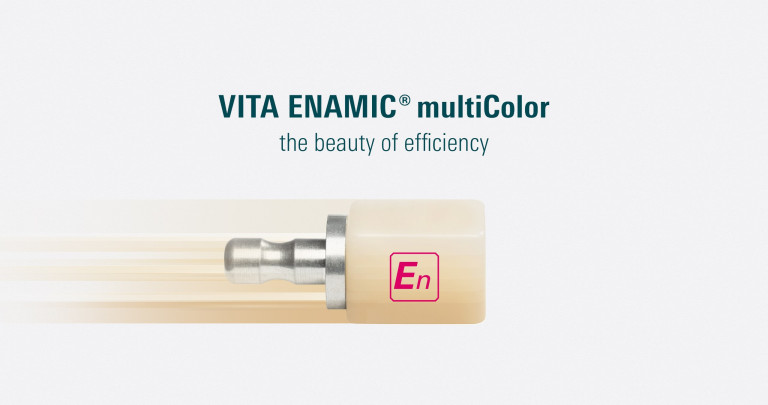 VITA ENAMIC multiColor präsentiert sich in klarem Design, unterstreicht 'the beauty of efficiency' und spiegelt DOTS' Leistungen im Produktlaunch und in der visuellen Markenkommunikation wider.